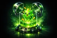 Glowing neon-style floating crystal gem with vibrant purple and cyan rim light on dark background for BCGame bonus